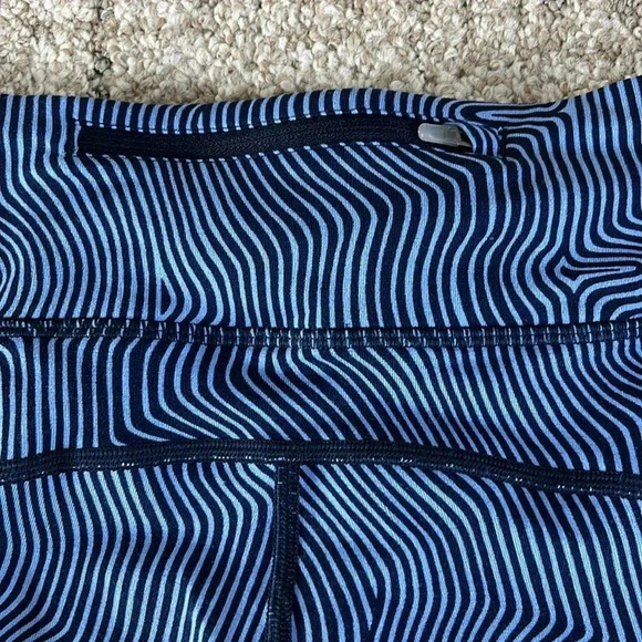 Nike Dri Fit Running Capri Leggings Blue Black - Picture 8 of 9